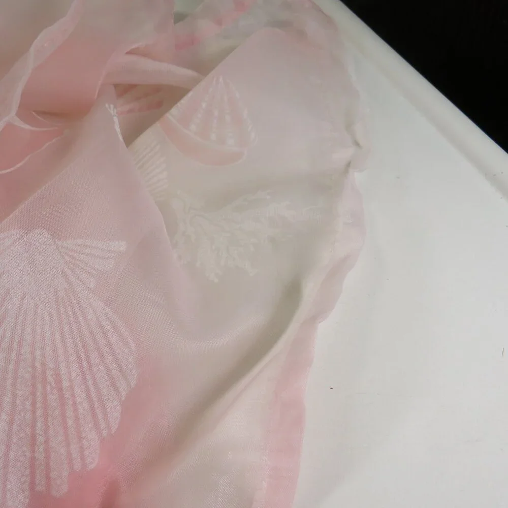 Pastel Pink Sea Shell SHOWER CURTAIN Fabric matte finish
